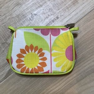 Bright floral print canvas coin purse